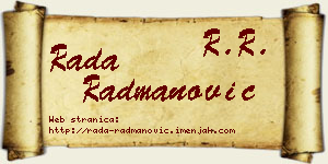 Rada Radmanović vizit kartica